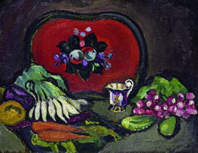 ПЕТР КОНЧАЛОВСКИЙ Поднос и овощи. 1910. Х., м. 73x92 ГРМ